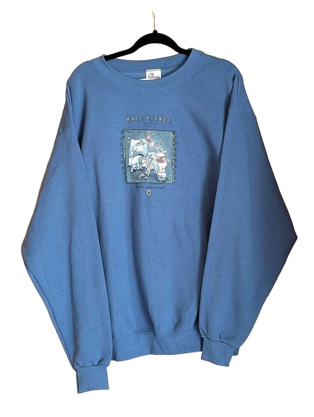 Vintage Walt Disney Studios Pooh & Friends Blue Crewneck Sweatshirt Size XL